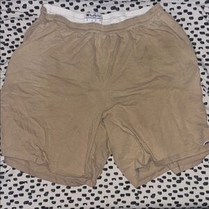 Champion Tan Athletic Shorts Lightweight Elastic Waist